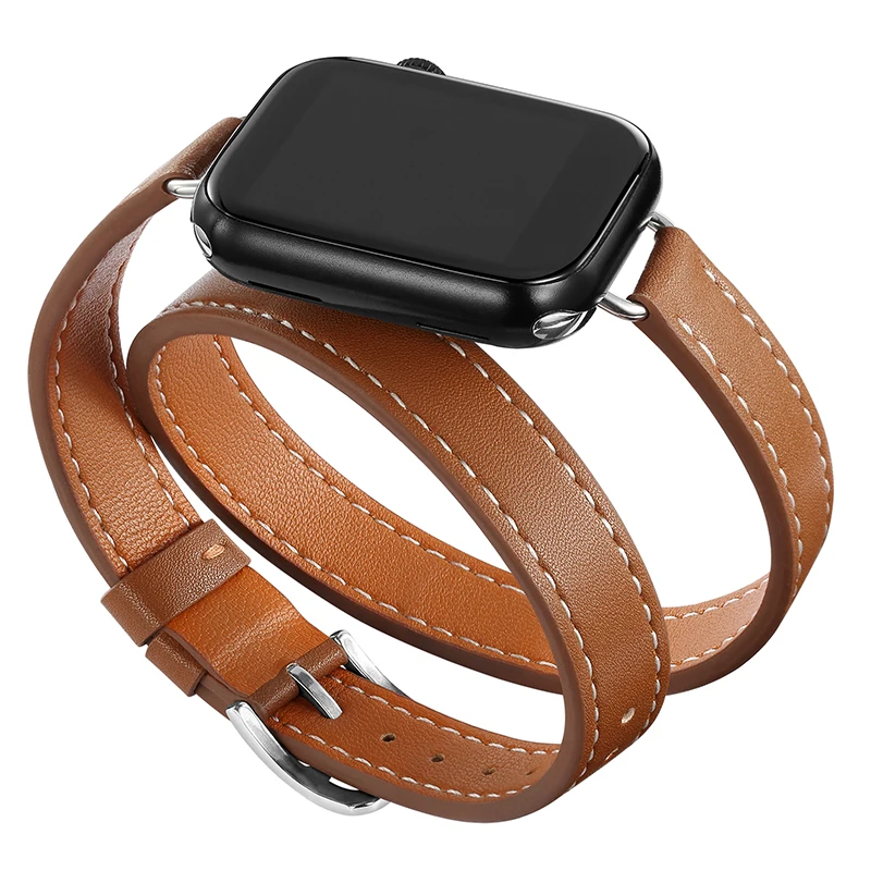 Двойной кожаный ремешок для Apple Watch band 45 мм 42 44 серия 7 6 Se 5 4 3 2 Iwatch 38 40 модный Correa 41 |