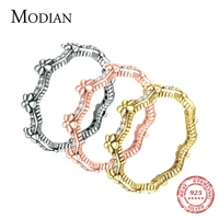 modian stackable fashion daisy gold color finger classic vintage rings real ring for women wedding charm jewelry