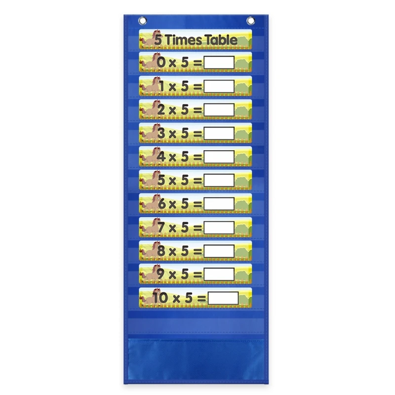 

Hanging Wall File Organizer Heavy Duty Storage Pocket Chart 13 Clear Pocket 1 Tool Pocket 88pcs Reusable Erasable Cards
