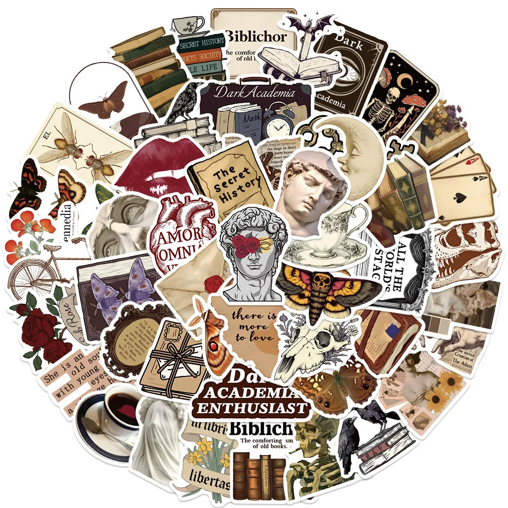 10/30/50 шт. Темные академические наклейки с граффити Ретро Эстетические Украшения