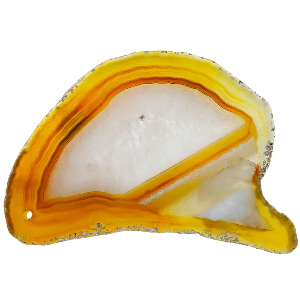 SUNYIK 5pcs/lot Yellow Agate Crystal Slice Irregular Shapes Drilled Holes Pendant For Jewelry DIY Home Decoration Accessories