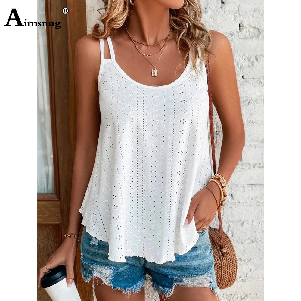 

Large Big 5xl Women Leisure Simple Boho Camis Tops Women's Hollow Out Top Pullovers 2023 New Summer Casual Beach Shirts Clothing