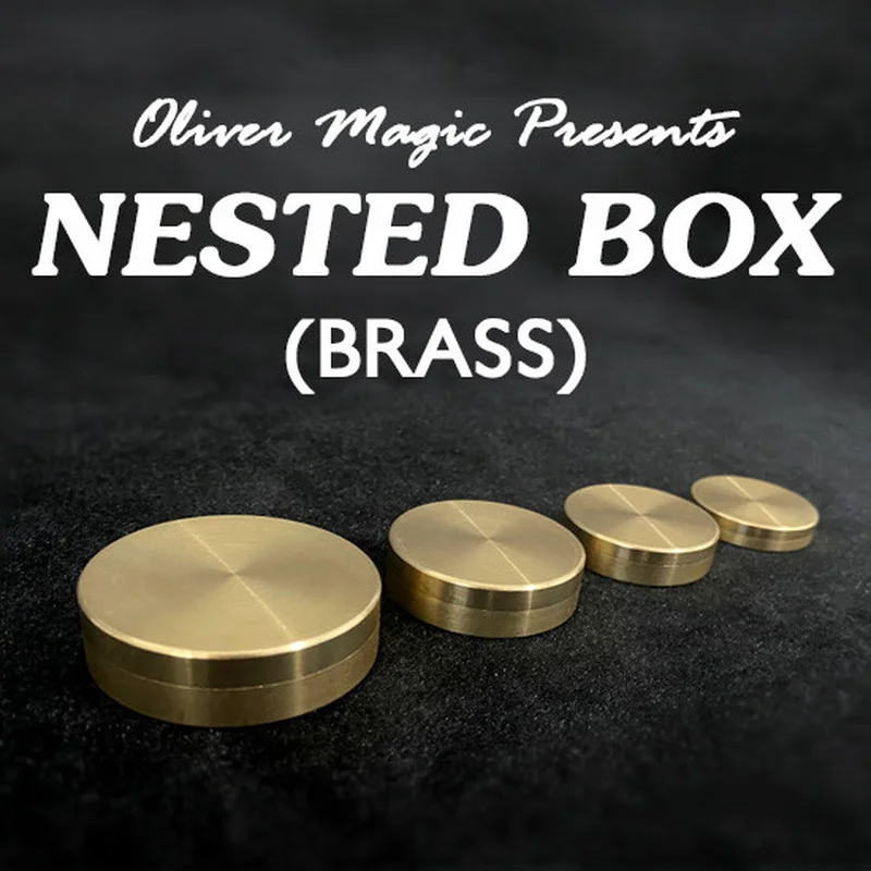 Nested Box (Brass) от Оливера фотосессия Волшебная фотография Реквизит иллюзии Mentalism подписанная монета исчезает повторно