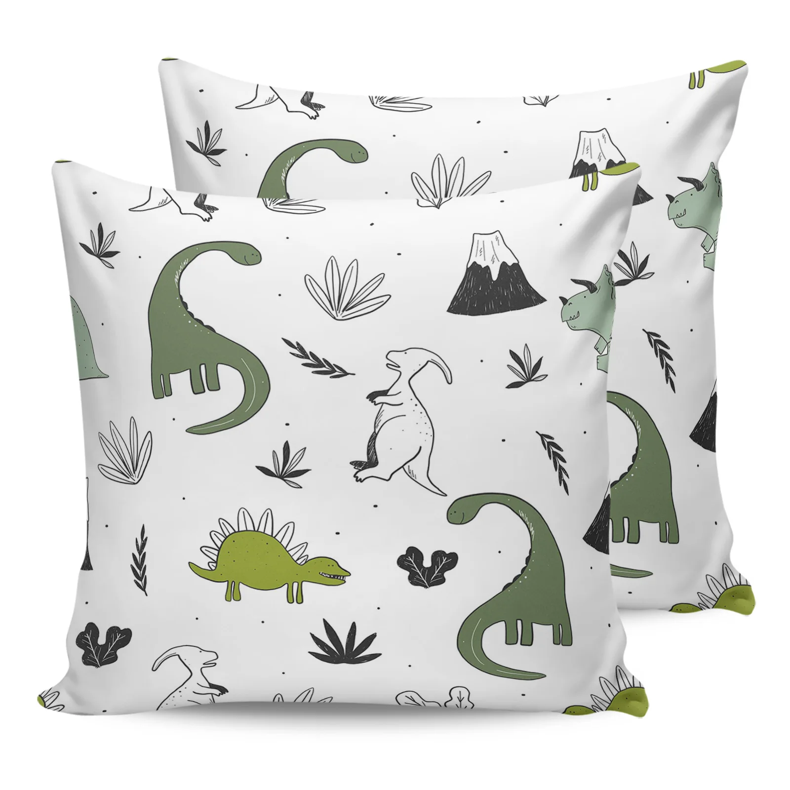 

2PC Pillowcase Animal Green Dinosaur Plant Sofa Cushion Cover Bedding Dakimakura Pillow Cover House Home Decorative Pillow Cases