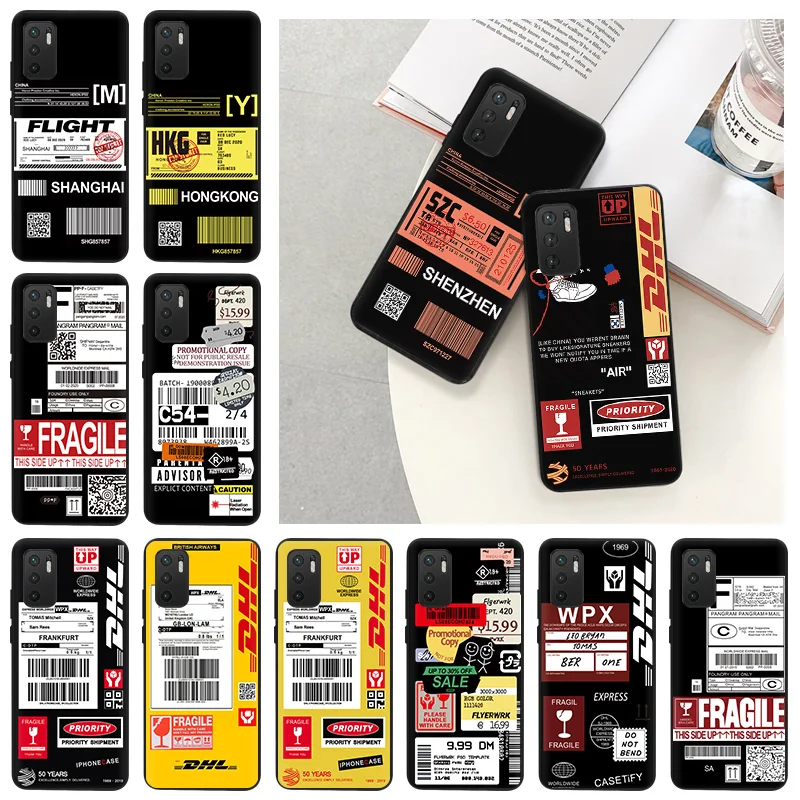 Чехол для телефона Xiaomi Redmi Note 11 10 Φ 9 9C 7a 9A 8 8A Note10 8T 9T Pro 9s Dhl Express Flight Labe черный матовый