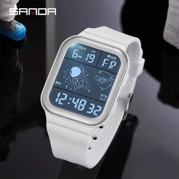 SANDA 6052 2023 Fashion Men's Watches Digital Wristwatches 50M Waterproof Sports Casual Watch For Male Clock Relogios Masculino 1