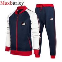 mens sportswear new spring autumn 2 piece sets sports suit jacketpants sweatsuit male print clothing men tracksuit size s 2xl