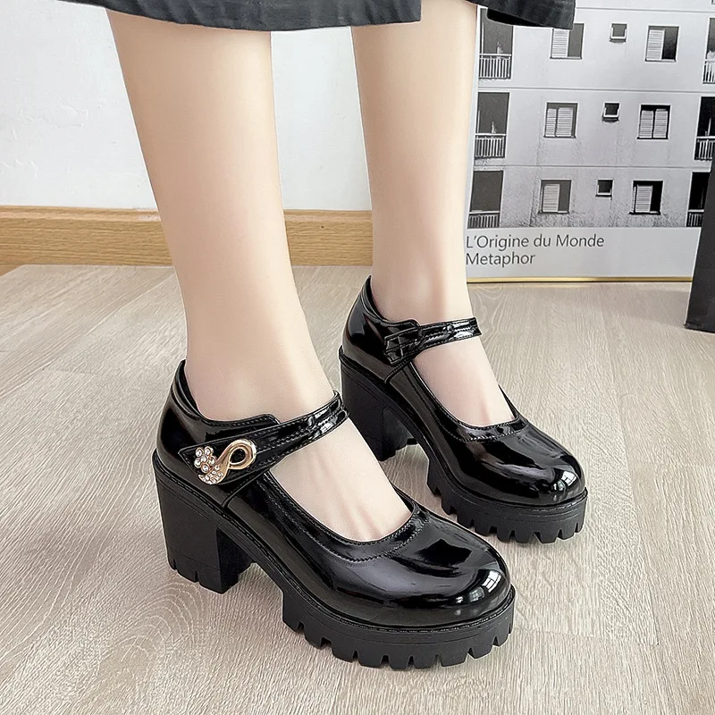 

Туфли-лодочки женские на платформе, высокий каблук, винтажные, туфли-лодочки, Классическая обувь в Стиле Лолита, японская Мэри Джейн