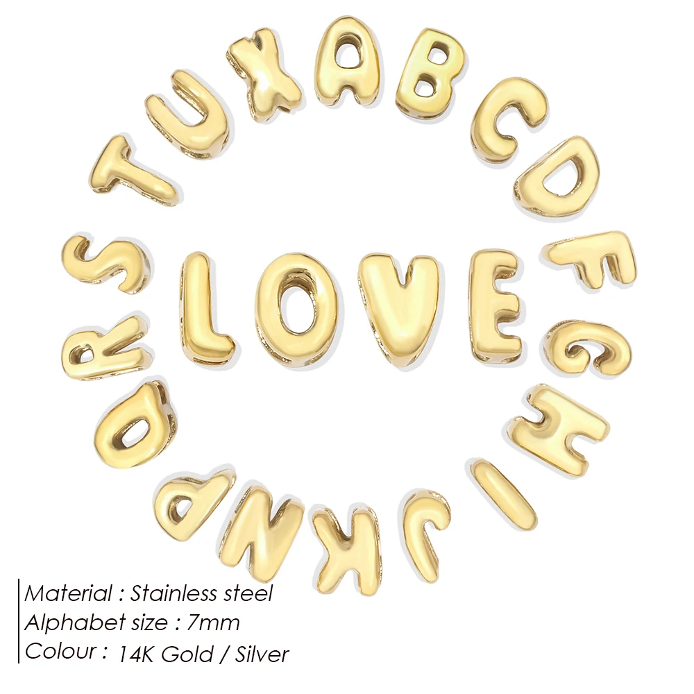 eManco Mini 3D аксессуар с пузырьковым алфавитом из полированной нержавеющей стали для