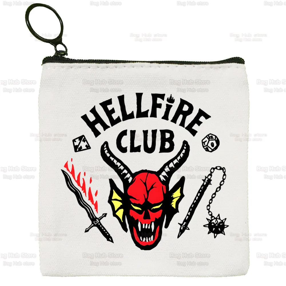 

Hellfire Club Coin Purse Stranger Things Season 4 Small Purse Upside Down Clutch Bag Cute Eleven Key Case Coin Purse