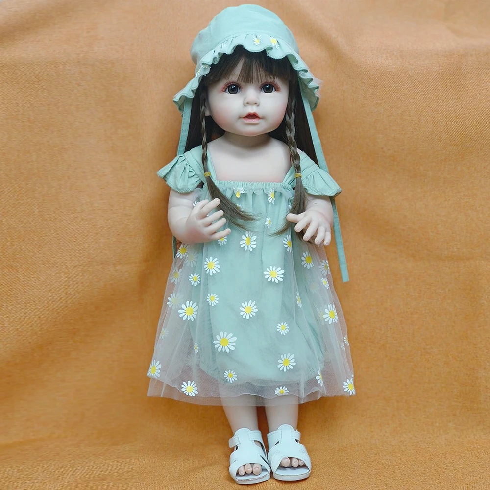

55 cm Reborn Girl Doll Soft Full Body Silicone Newborn Realistic Princess Doll Real Touch Waterproof Toy For Kids Gifts