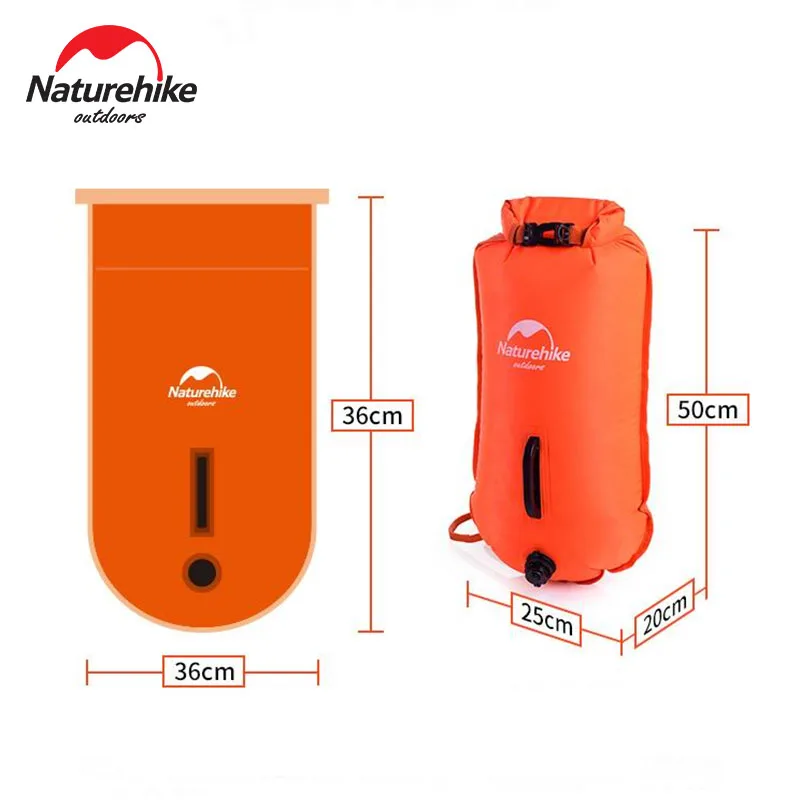 Naturehike Swimming Waterproof Bag Large Capacity Inflatable Bag Multifunctional Air Drift  Bag Floating 28l Dual Airbags Buoy