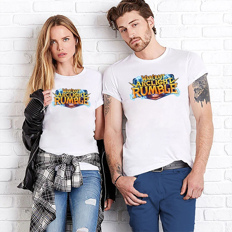 

Arclight Rumble Print T-shirt Solid Color Summer Wear O-neck Large Size Streetwear Shirt 100% Cotton Short Sleeve Tees