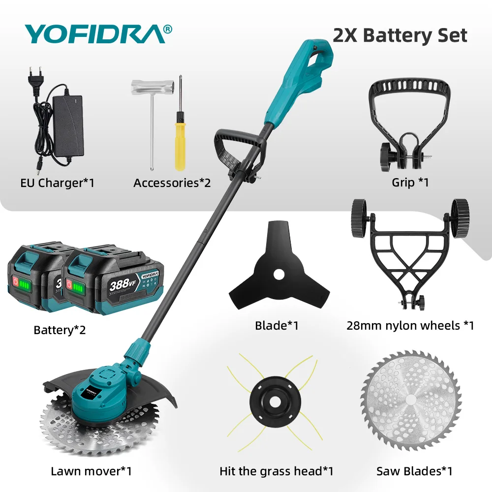 

YOFIDRA Бесщеточная газонокосилка 10 дюймов