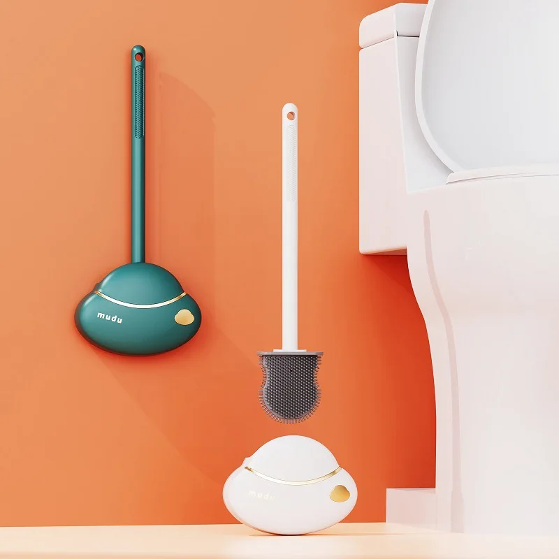 

TPR Toilet Brush Home No Dead Ends Cleaning Brush Wall Mounted Silicone Cleaning Tool For Restroom Bathroom Accessories