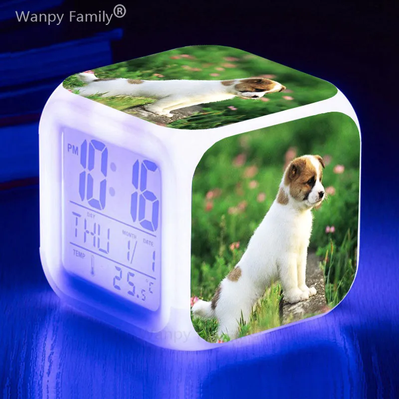 Pet Dog Kids Birthday Gifts Student Bedroom Wake Up Timer Portable Desk Clock