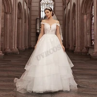 exquisite ball wedding dress robe de mariee off shoulder lace appliques dress custom made vestidos de novia uvrcos bride gown