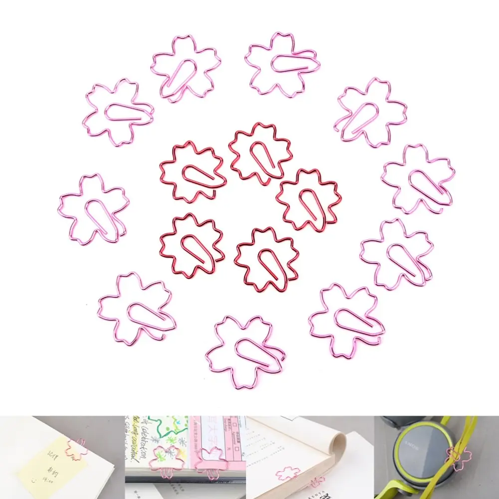 

Hot Sale Cute Sakura Cherry Blossom Flowers Paperclips Clips for Book Markers Planners Paper Clips Bookmark