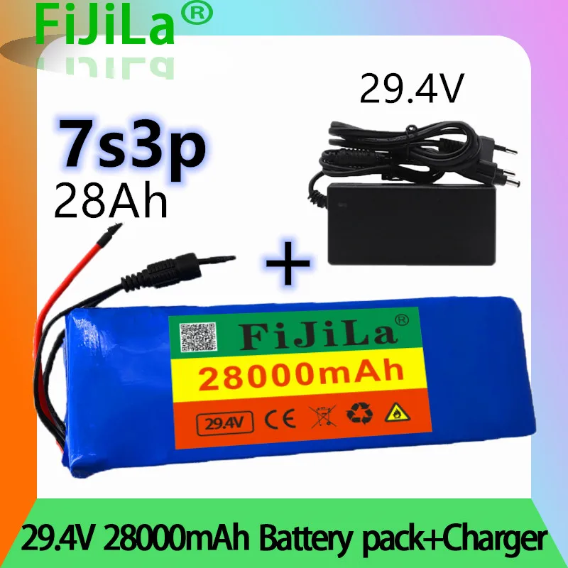

Paquete de batería de iones de litio 7S3P 29,4 V 28000mAh con 20A equilibrado BMS para bicicleta eléctrica Scooter silla de rued