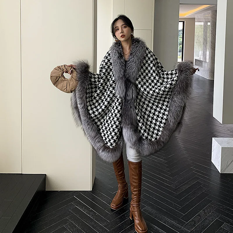 Women's Long Fox Fur Silver Coat New Winter 2022 Fur