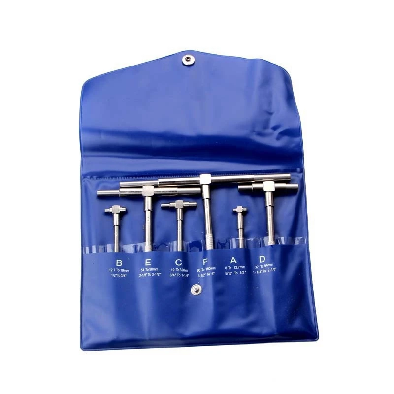 

6 Piece Telescopic Gauge Inner Diameter Gauge Adjustable Gauge 8-150Mm 5/16-6 Inch Telescopic Gauge