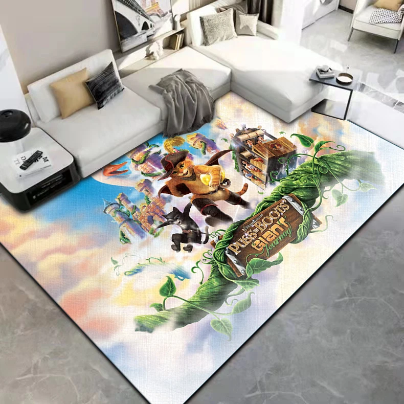 Puss in Boots HD Printed Carpet Household Rug Children's Room Living Room Rugs Yoga Mats Simple Floor Mat Gifts Dropshipping