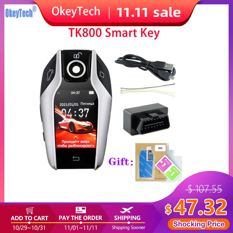 Продажа Универсальный модифицированный пульт дистанционного управления TK800 с умным ключом, ЖК-экран для BMW, Benz, Audi, Toyota, Honda, Kia