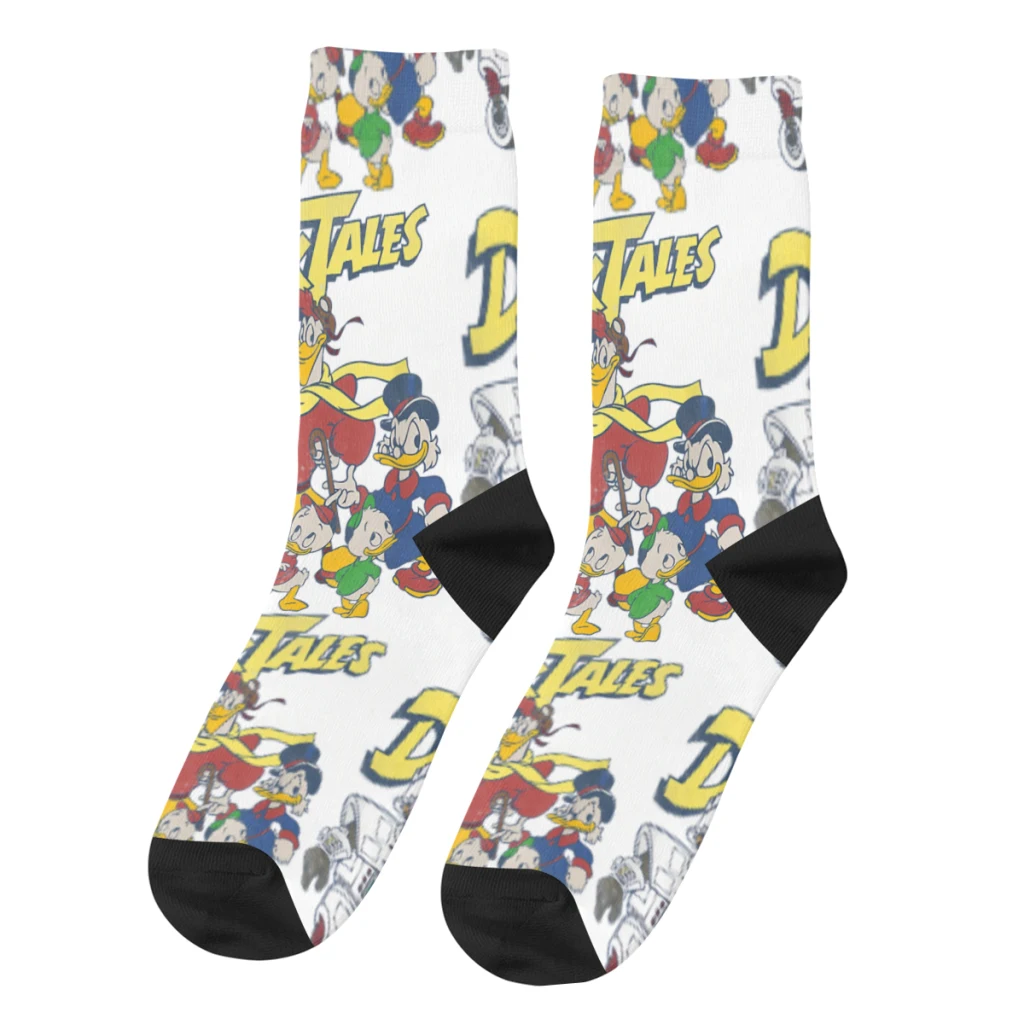 

Ducktales Kid Funny Men's Socks Retro Harajuku Disney Donald Duck Cartoon Street Style Seamless Crew Crazy Sock Gift Printed