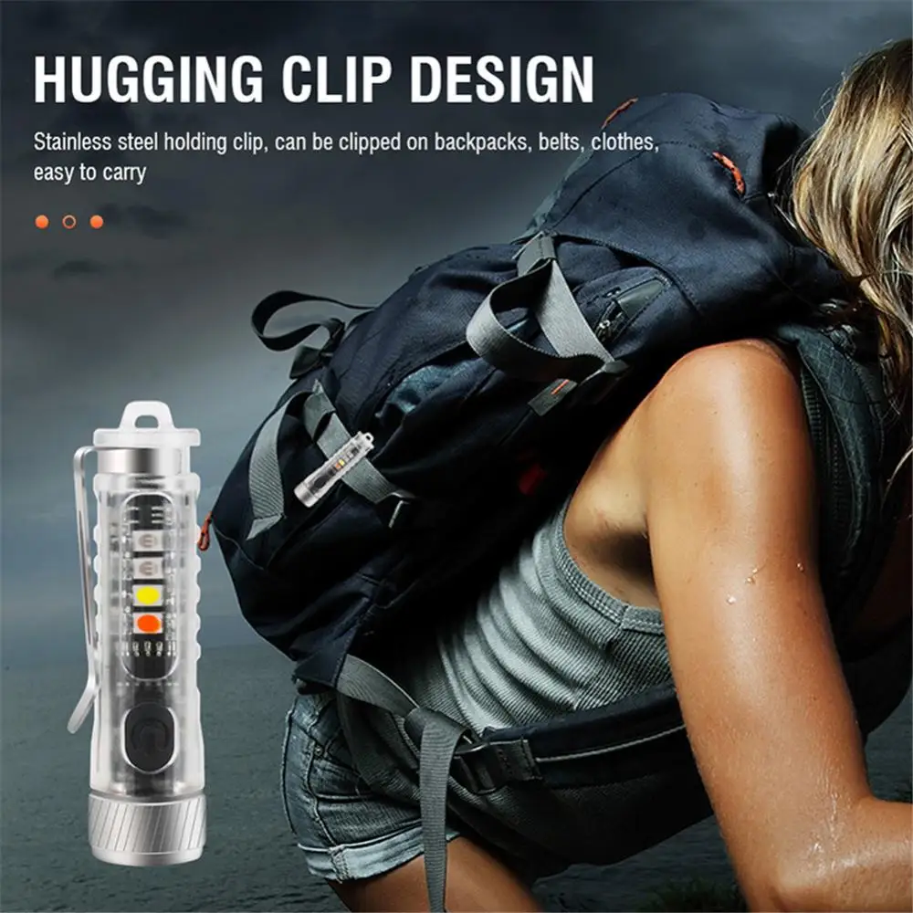 

Waterproof Key Chain Flashlight Multifunctional 400 Lumens Riding Flashlight 300 Mah Outdoor Accessories Bike Light Bike Lamp