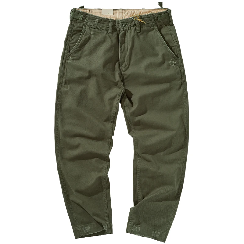 

Vintage-inspired Chino Trousers for Men, with Workwear Details and a Slight Stretch, in Faded Khaki Color