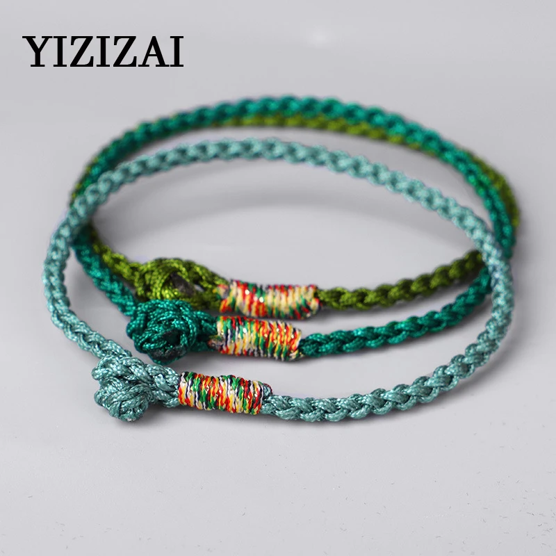 

Handmade Four-strand Braided Thread Lucky Couple Bracelets Tibetan Buddhist Men Colorful Bangles Jewelry Women Friendship Gifts