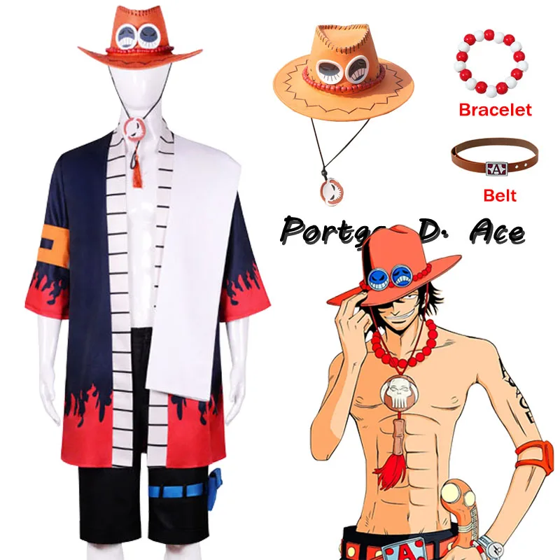 

Аниме портрет D Ace Косплей Костюм женский комплект и шляпа Ace Хэллоуин Карнавал представлений Костюмы Одежда для взрослых