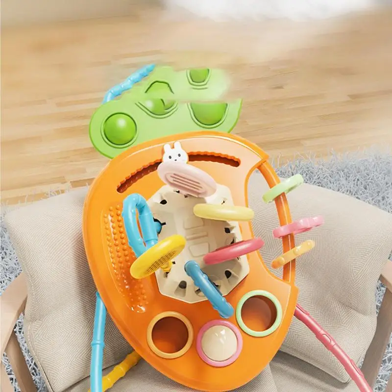 

Carrot Montessori Sensory Toys Toddler Travel Educational Pull String Toys Silicone Teethers Teething Toy For Babies Gifts