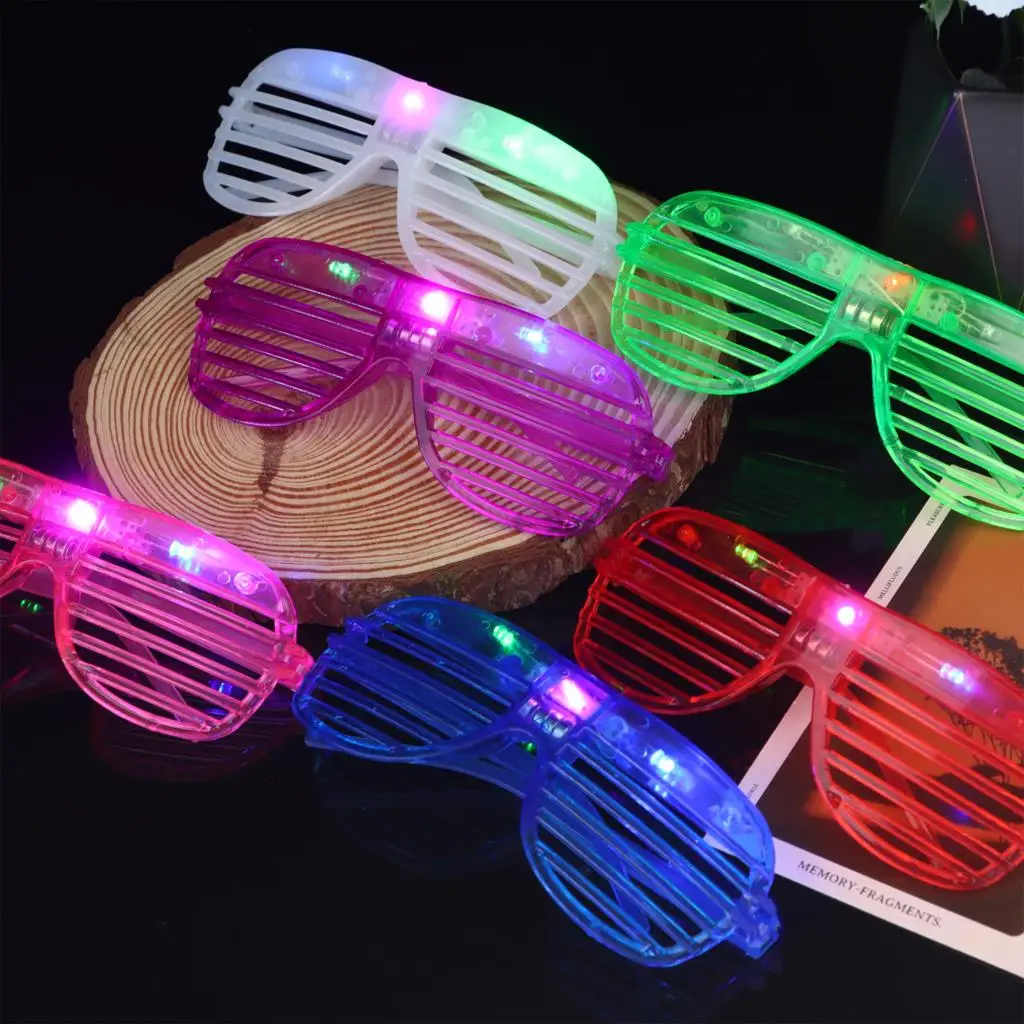 

48Pcs Party Led Glasses Light Up 6 Colorful Neon Rive Glasses Shutter Shade Suitable For Three Modes Of Rive Party Color Change