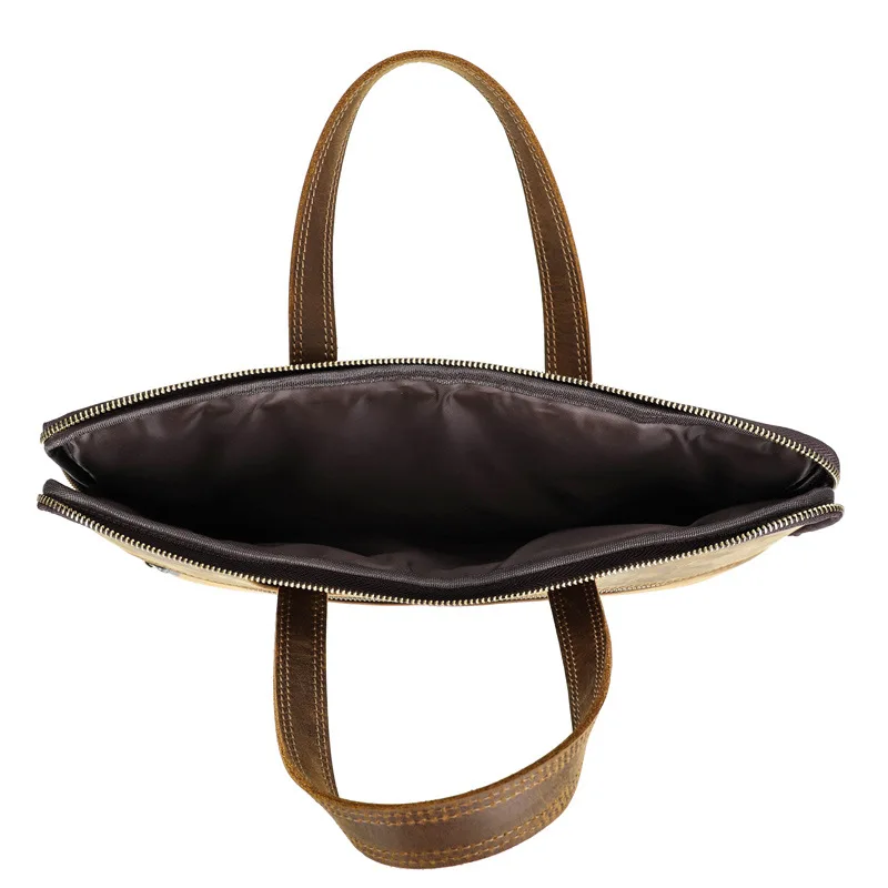 15'' Laptop Bag Men's Briefcase Office for Portfolio Shoulder Bag  Crossbody Handbag Real Leather Man Messenger Bags