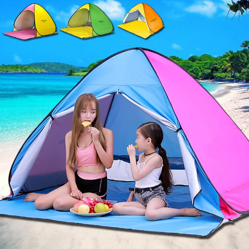 Automatic Pop Up Tent Portable Beach Tent Outdoor UV Protection Camping Fishing Tent Cabana Sun Shelter Quick Auto Opening Tent