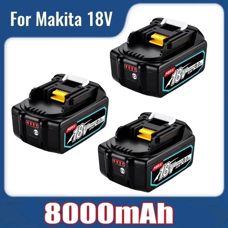 

Latest Upgraded BL1860 Rechargeable Battery 18 V 8000mAh Lithium ion for Makita 18v Battery BL1840 BL1850 BL1830 BL1860B LXT 400