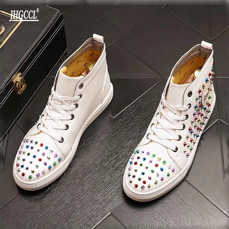 Новое поступление роскошные мужские красные ранние туфли на шнуровке с высоким