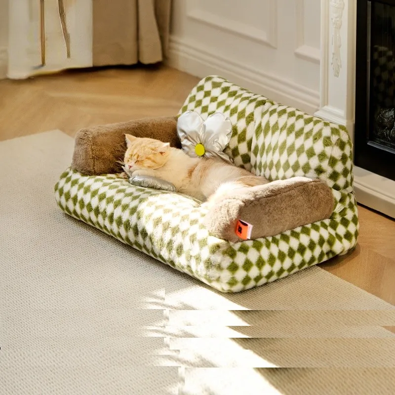 

Удобный винтажный диван для кошек, спальная кровать для кошек, уютная кровать для щенков, 66 см в длину, шириной 37 см, диван-кровать, аксессуары для собак