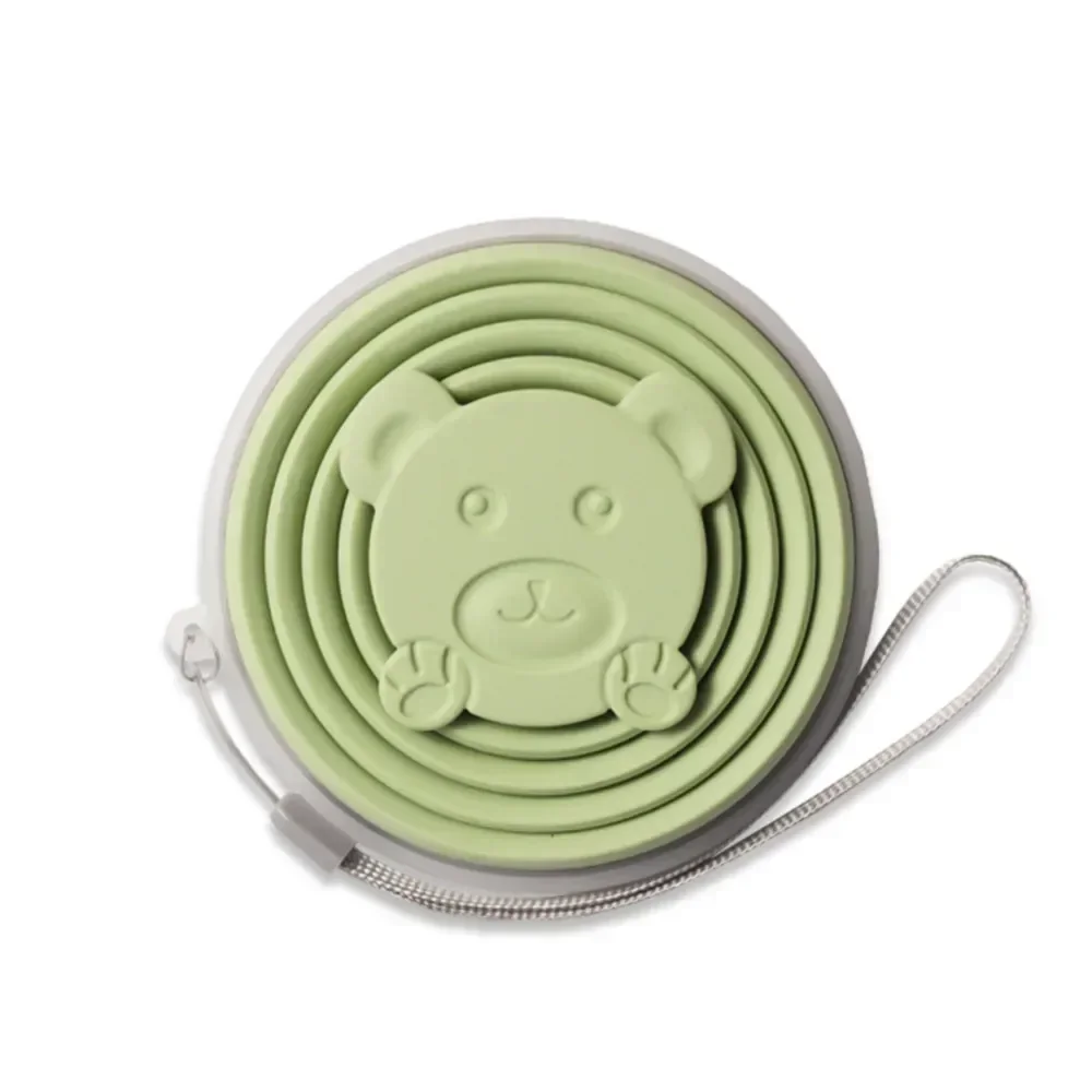 

180 мл уличная силиконовая складная чашка для путешествий Повседневная кружка мультяшный медведь Складная многоразовая чашка для питья с крышками выдвижные чашки