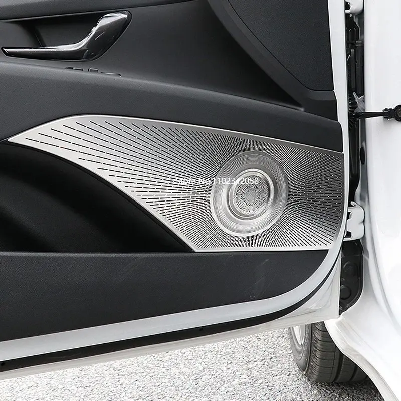 

For Hyundai Elantra CN7 2021 2022 2023 stainless steel Car interior 4 Door Audio Speaker Decor Cover Loudspeaker Trim Sticker