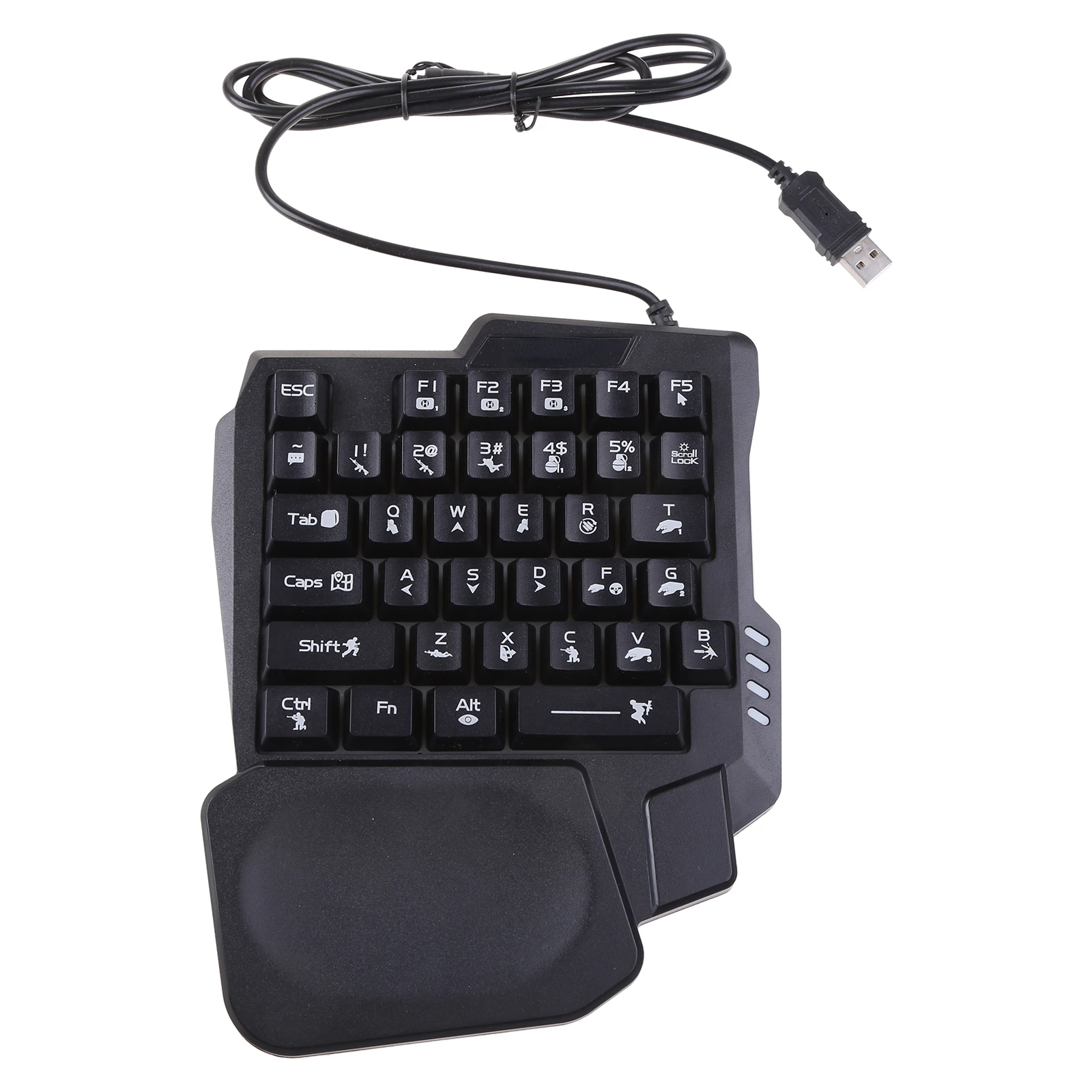 

NEW USB Keyboard One-handed Wired 35 Keys Luminous Gaming Keyboards For Tablet Colorful Ergonomics Gamer Keypad Hand Rest