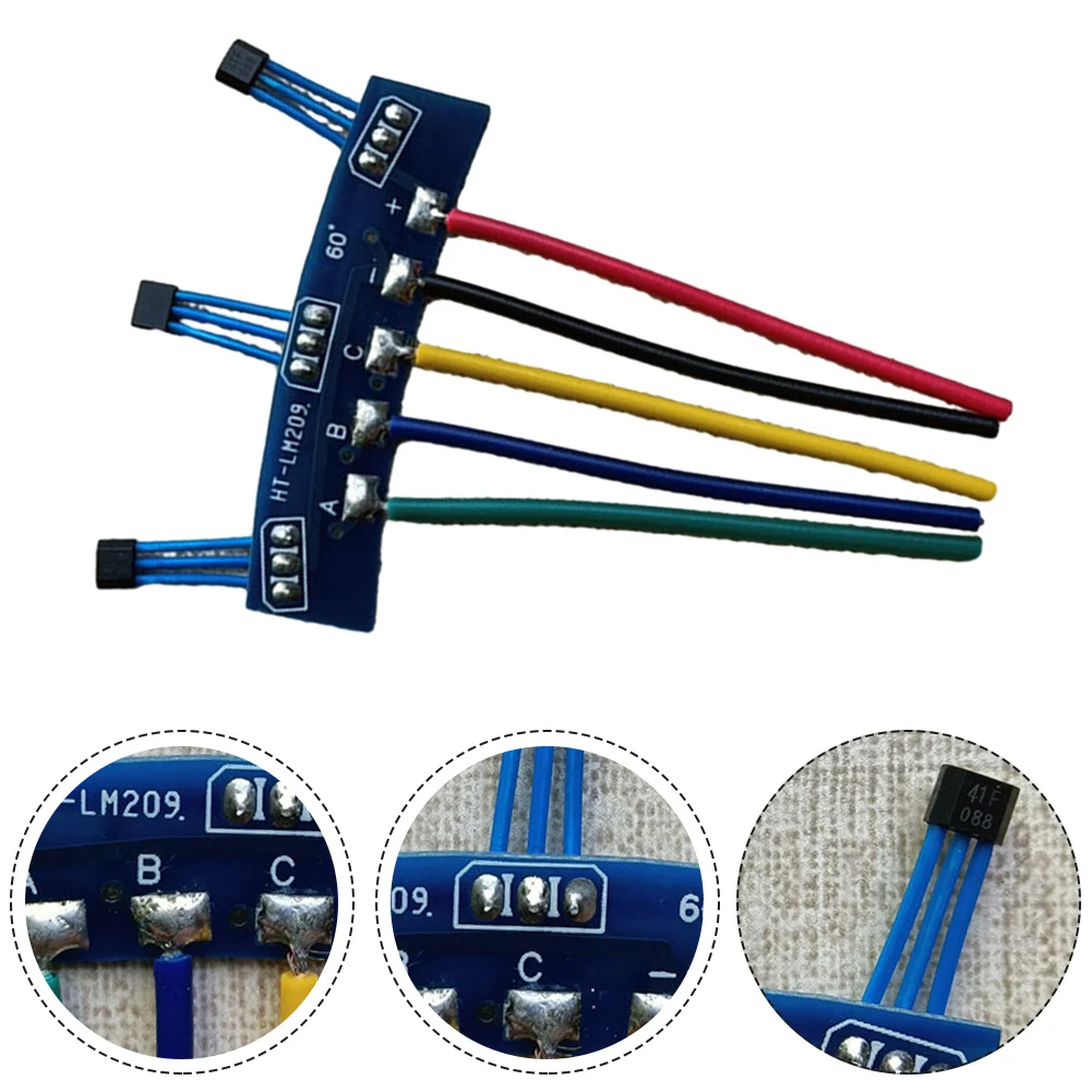 Датчик Холла электрического скутера, электрического скутера, 41F, 60 °, печатная плата, кабель для 2-х колесного электрического транспортного средства, холл с проводной скрученной платой