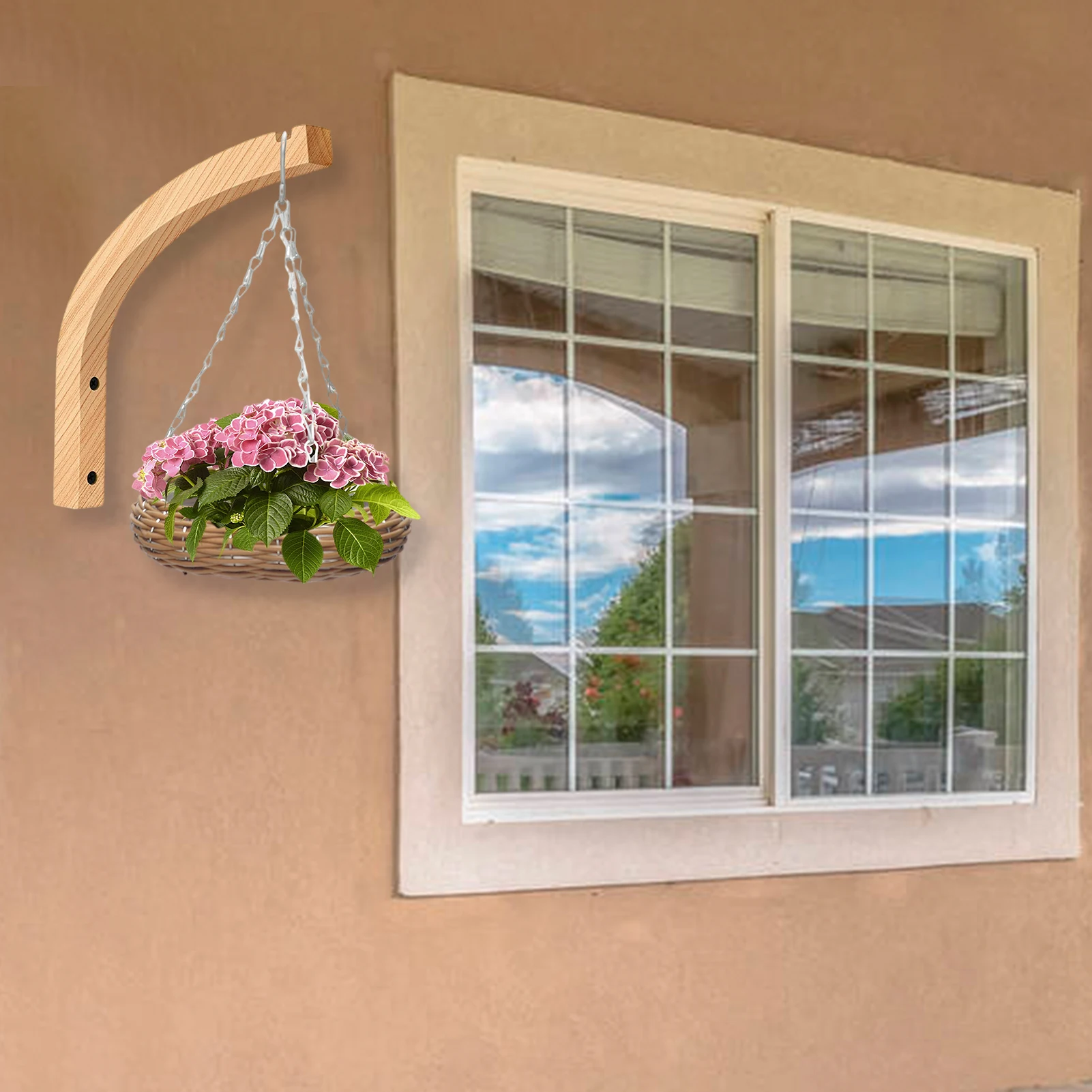 

Wooden Plant Hanger Plant Hook Bracket Hook Decorative Wall Plant Hanger For Lanterns Bird Feeder Flower Basket Home Decor