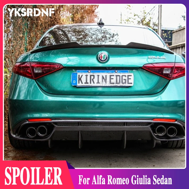 

For Alfa Romeo Giulia Spoiler 2015-2019 Carbon Fiber Rear Roof Spoiler Wing Trunk Lip Boot Cover Car Styling