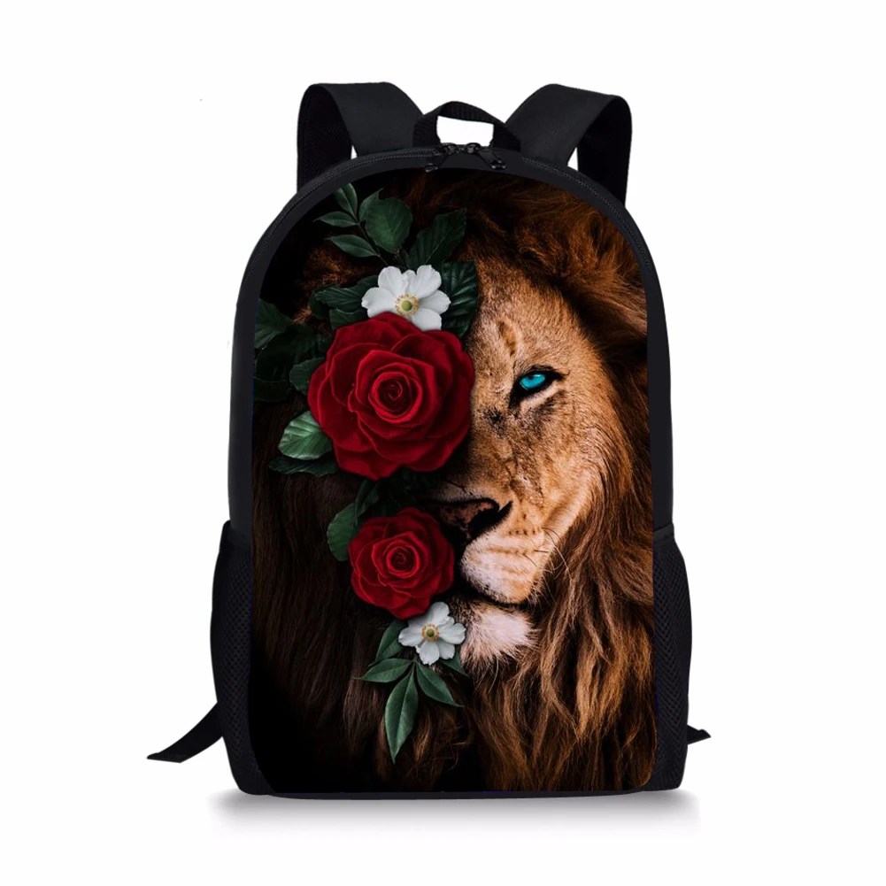 Animal Flower Style Print New Large Schoolbag Student School Backpack Waterproof Bagpack Capacity Primary Book Bags