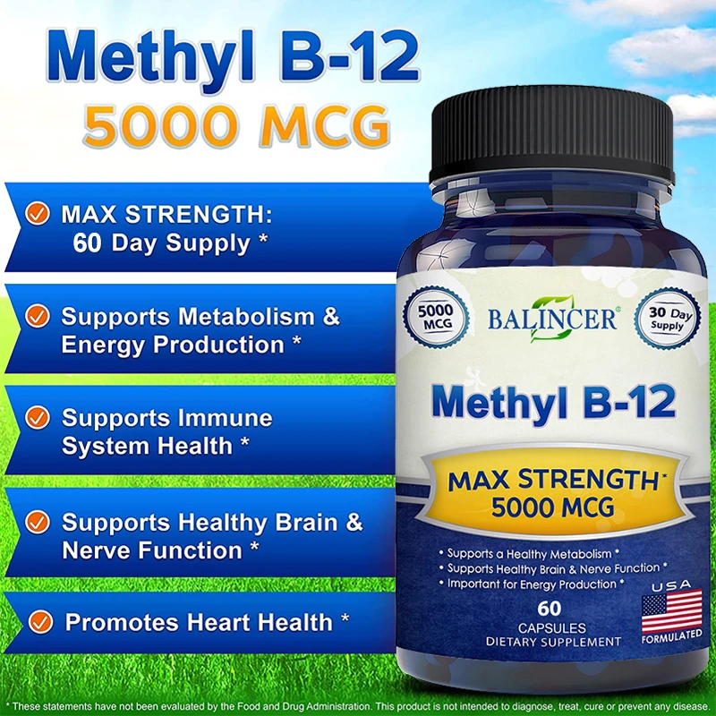 

Vitamin B12 Methylcobalamin-Boosts Metabolism,immune System,red Blood Cell Formation,supports Memory,learning and Brain Health