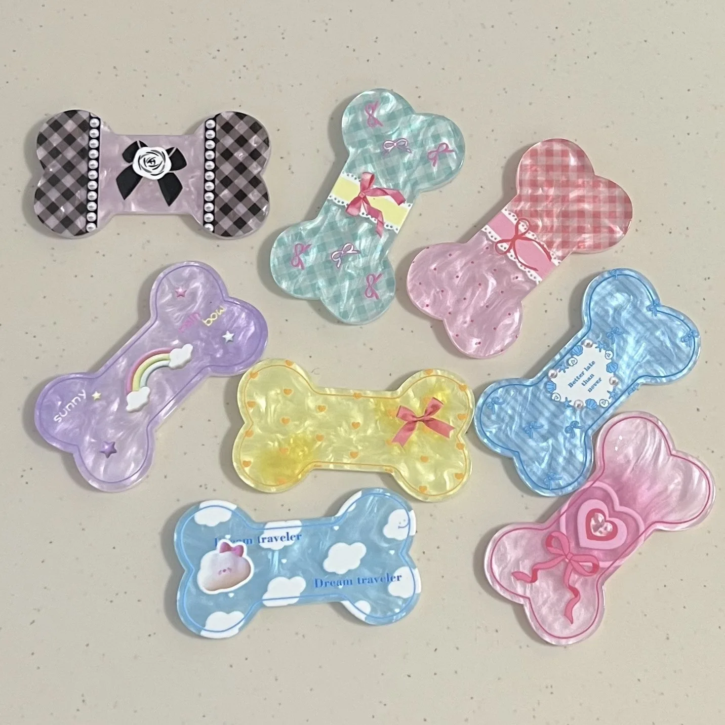 2 шт. miniso красочные костяные серии мультяшные акриловые кабошоны с плоской задней