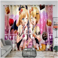 lovely kawaii girls blackout curtain 3d printed virtual youtuber window drapes folioone piece curtains for living room decor