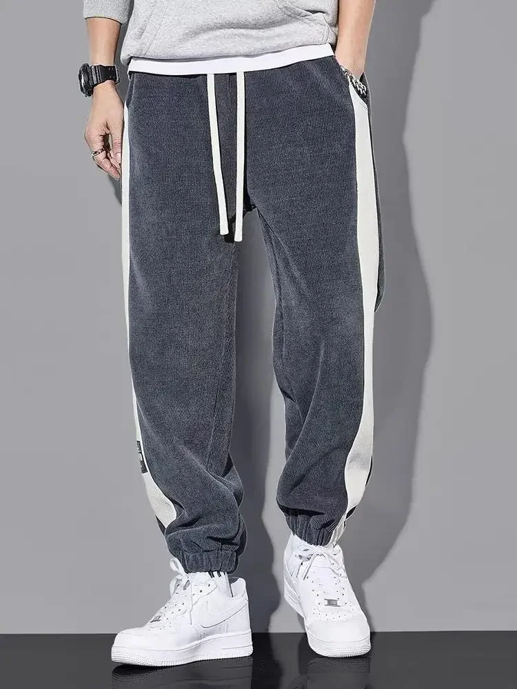 Мужские вельветовые брюки свободные спортивные штаны модные повседневные